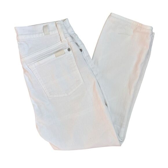 7 For All Mankind Josefina White High-Rise Slim Jeans Size 24 - Picture 6 of 8